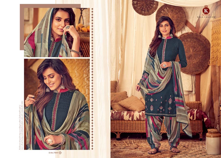 Kala Patiyala Pashmina Dress Material Set Kala Patiyala Pashmina Dress Material Set